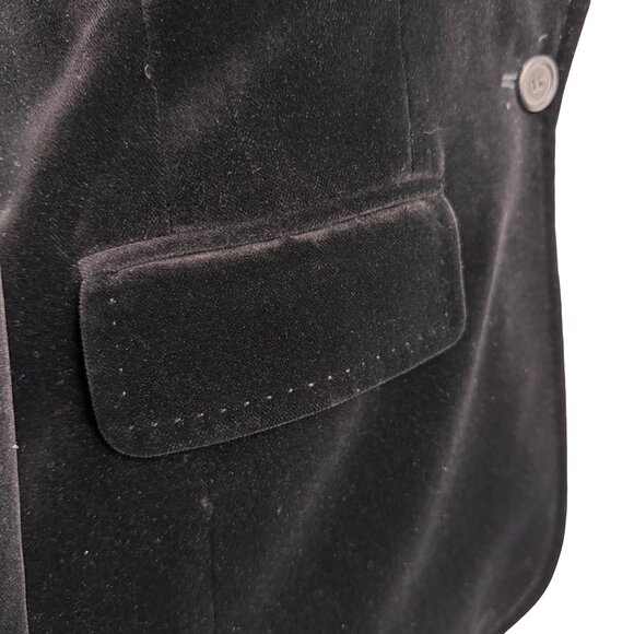 J.Crew Womens Black Cotton Blazer Single-Button Velvet Style Size 4 - Picture 8 of 12